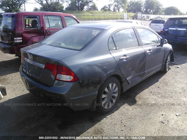 19XFA1F99BE022091 - 2011 HONDA CIVIC EXL GRAY photo 4