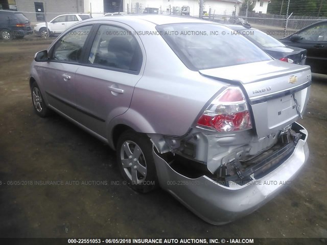 KL1TD5DEXBB188884 - 2011 CHEVROLET AVEO LS/LT 银色 照片 3