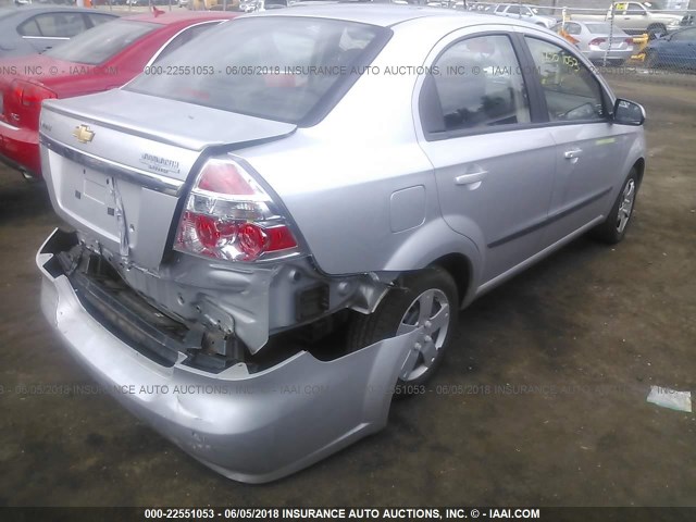 KL1TD5DEXBB188884 - 2011 CHEVROLET AVEO LS/LT 银色 照片 4