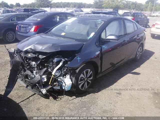 JTDKARFP5H3046755 - 2017 TOYOTA PRIUS PRIME  GRAY photo 2