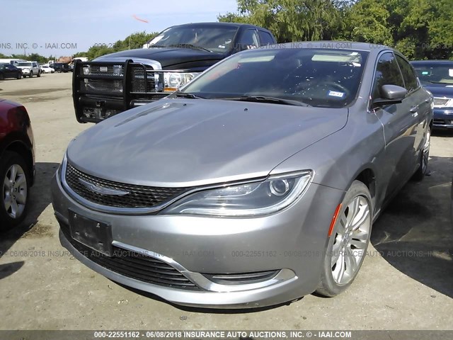 1C3CCCABXFN543135 - 2015 CHRYSLER 200 LIMITED GRAY photo 2