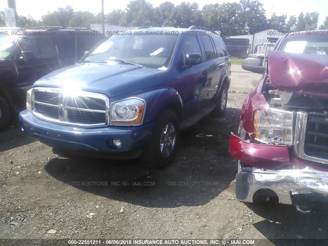 1D4HB48D95F576401 - 2005 DODGE DURANGO SLT BLUE photo 2