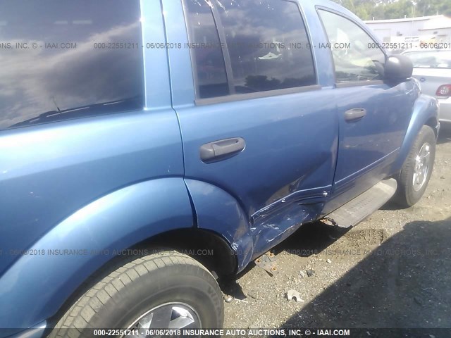 1D4HB48D95F576401 - 2005 DODGE DURANGO SLT BLUE photo 6