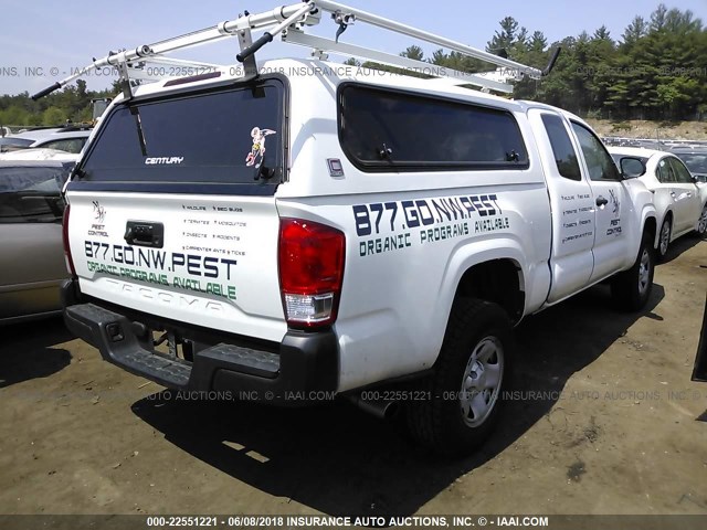 5TFRX5GN0GX058113 - 2016 TOYOTA TACOMA ACCESS CAB/SR/SR5 WHITE photo 4