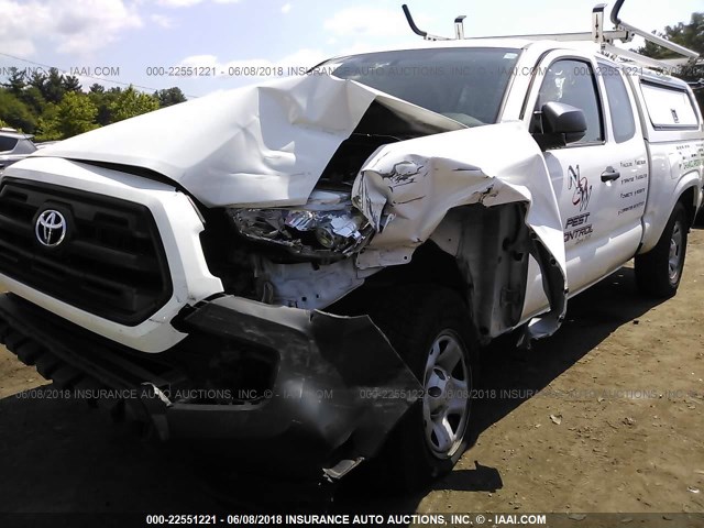 5TFRX5GN0GX058113 - 2016 TOYOTA TACOMA ACCESS CAB/SR/SR5 WHITE photo 6