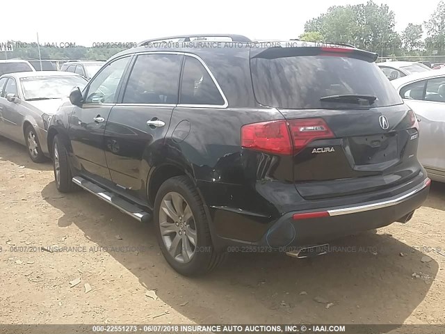 2HNYD2H53BH524089 - 2011 ACURA MDX ADVANCE BLACK photo 3