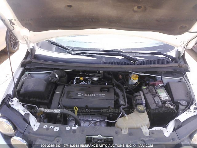 1G1JA5SH2D4165007 - 2013 CHEVROLET SONIC LS 白色 照片 10