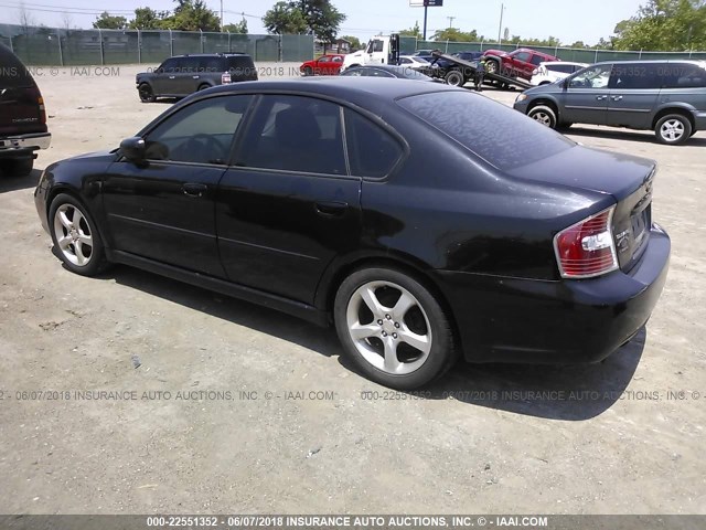 4S3BL626267218459 - 2006 SUBARU LEGACY 2.5I LIMITED BLACK photo 3