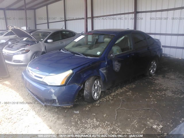 1FAHP35N68W173282 - 2008 FORD FOCUS SE/SEL/SES BLUE photo 2