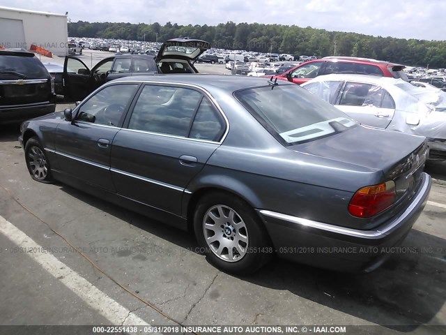 WBAGH8347YDP11068 - 2000 BMW 740 IL BLUE photo 3