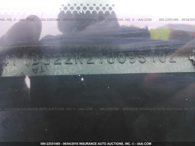 4T1BG22K21U095102 - 2001 TOYOTA CAMRY CE/LE/XLE 银色 照片 9