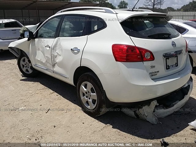 JN8AS5MT5EW621128 - 2014 NISSAN ROGUE SELECT S WHITE photo 3