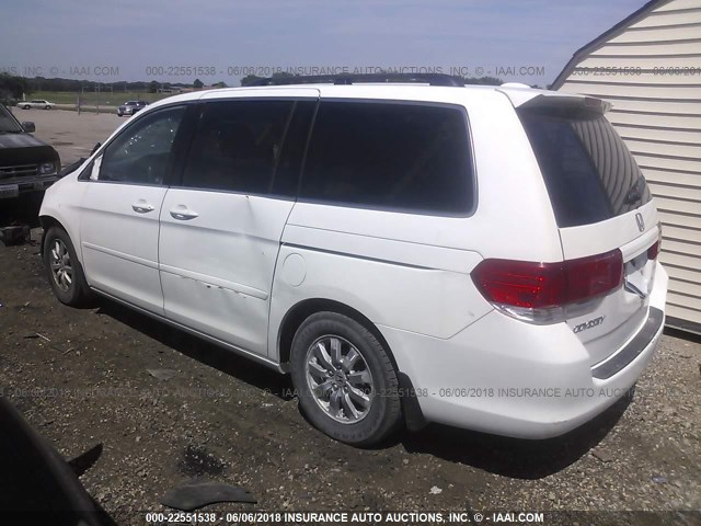 5FNRL38729B407401 - 2009 HONDA ODYSSEY EXL WHITE photo 3