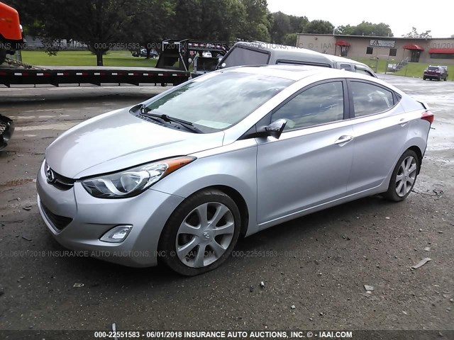 5NPDH4AE3DH250921 - 2013 HYUNDAI ELANTRA GLS/LIMITED SILVER photo 2