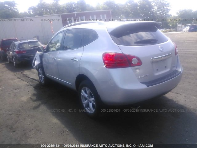 JN8AS5MV2BW687147 - 2011 NISSAN ROGUE S/SV/KROM SILVER photo 3