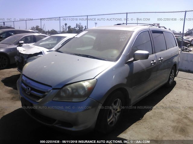 5FNRL38735B013318 - 2005 HONDA ODYSSEY EXL GRAY photo 2