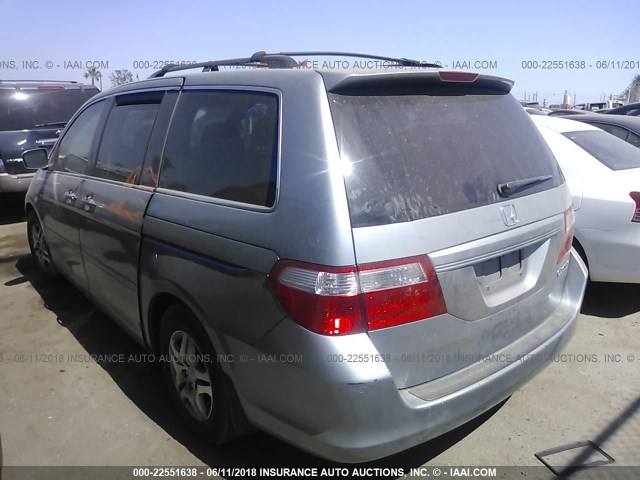 5FNRL38735B013318 - 2005 HONDA ODYSSEY EXL GRAY photo 3