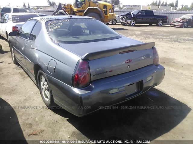 2G1WX12K649290100 - 2004 CHEVROLET MONTE CARLO SS GRAY photo 3