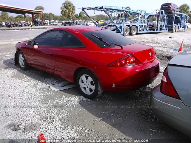 1ZWFT61L2Y5628579 - 2000 MERCURY COUGAR V6 RED photo 3