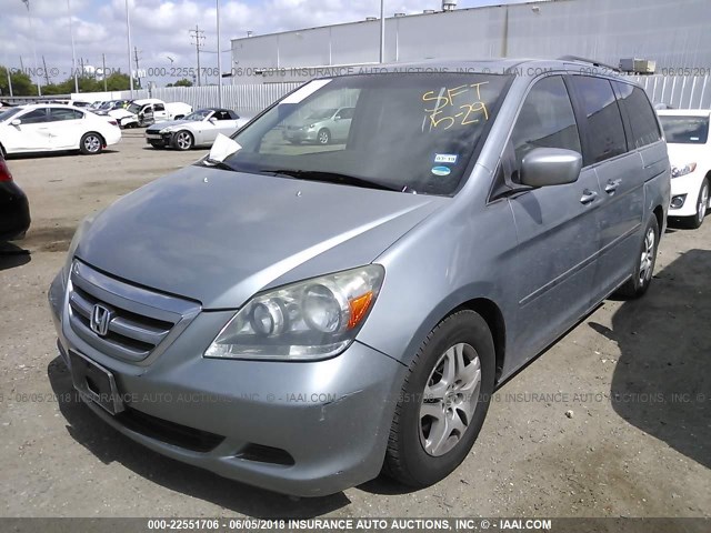 5FNRL38745B014154 - 2005 HONDA ODYSSEY EXL SILVER photo 2