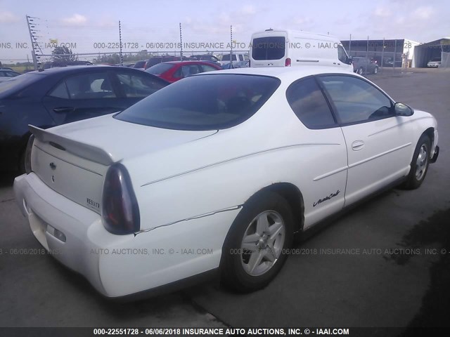 2G1WW12E039101727 - 2003 CHEVROLET MONTE CARLO LS WHITE photo 4