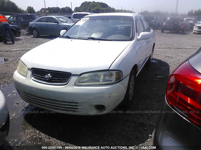 3N1CB51D22L690316 - 2002 NISSAN SENTRA XE/GXE WHITE photo 2