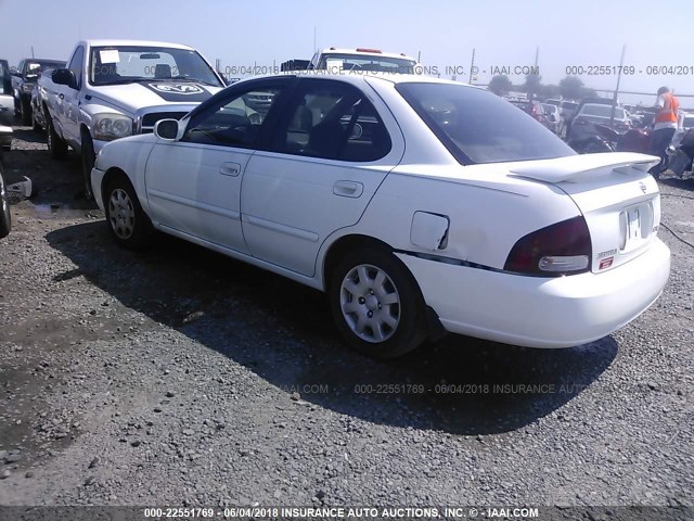 3N1CB51D22L690316 - 2002 NISSAN SENTRA XE/GXE WHITE photo 3