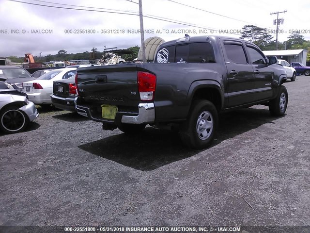 3TMCZ5AN7GM040061 - 2016 TOYOTA TACOMA DBL CAB/SR/SR5/TRD SPT/OR GRAY photo 4