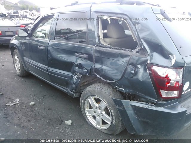 1J4GR48K75C722793 - 2005 JEEP GRAND CHEROKEE LAREDO/COLUMBIA/FREEDOM მწვანე ფოტო 6