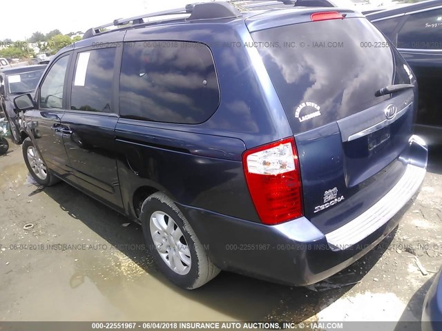 KNDMB233X66077560 - 2006 KIA SEDONA EX/LX BLUE photo 3