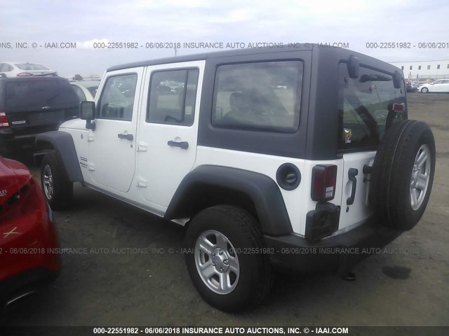 1C4BJWDGXGL191922 - 2016 JEEP WRANGLER UNLIMITE SPORT WHITE photo 3