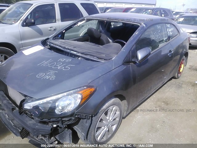 KNAFX6A8XF5297686 - 2015 KIA FORTE EX GRAY photo 2