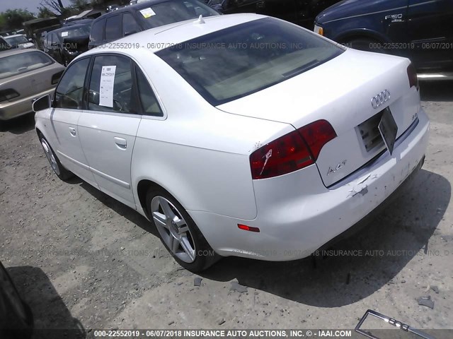 WAUAF78E97A197215 - 2007 AUDI A4 2/TURBO WHITE photo 3