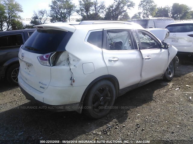 5N1AT2MV2EC810213 - 2014 NISSAN ROGUE S/SL/SV WHITE photo 4