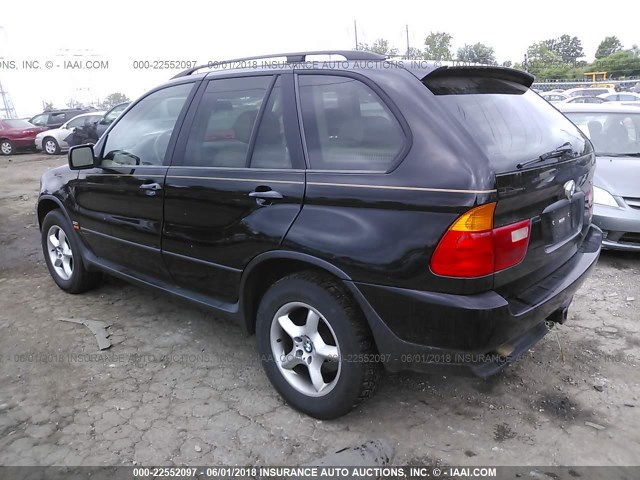 5UXFA53582LP53626 - 2002 BMW X5 3.0I BLACK photo 3