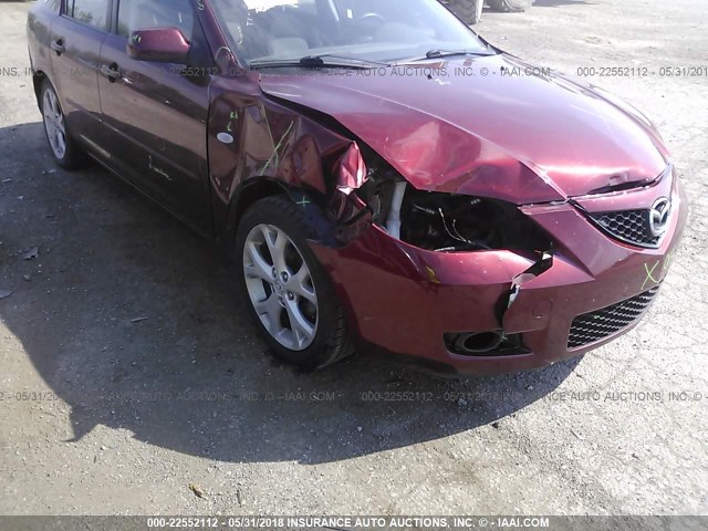 JM1BK32F491217631 - 2009 MAZDA 3 I MAROON photo 6