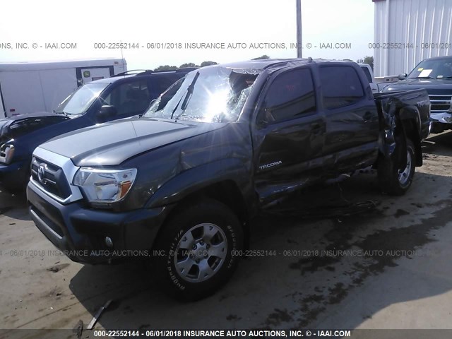 3TMLU4EN8FM170965 - 2015 TOYOTA TACOMA DOUBLE CAB/TRD PRO GRAY photo 2