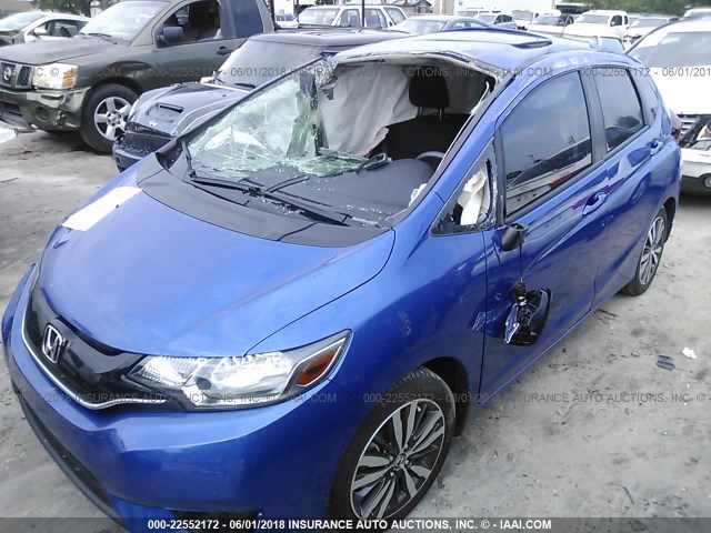 JHMGK5H79HS010452 - 2017 HONDA FIT EX/EXL BLUE photo 2