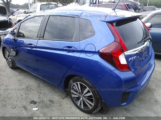 JHMGK5H79HS010452 - 2017 HONDA FIT EX/EXL BLUE photo 3