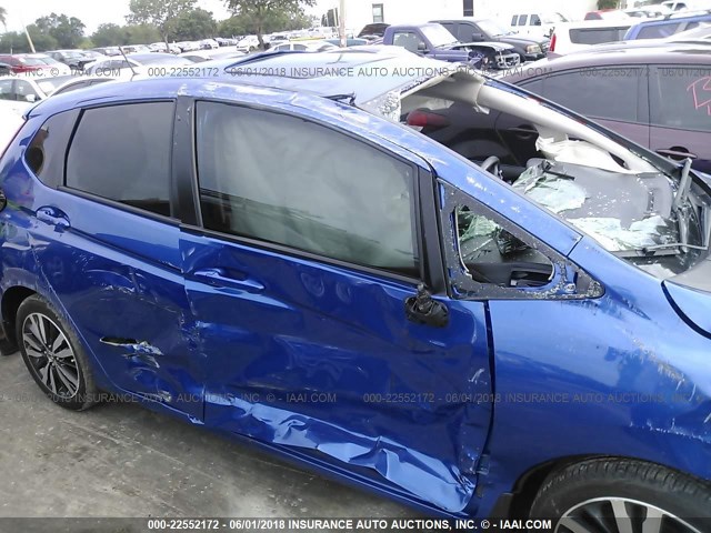 JHMGK5H79HS010452 - 2017 HONDA FIT EX/EXL BLUE photo 6