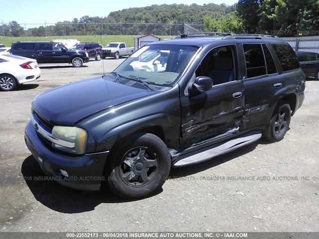 1GNDT13S732286134 - 2003 CHEVROLET TRAILBLAZER  BLACK photo 2