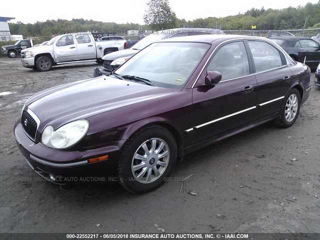 KMHWF35H45A095667 - 2005 HYUNDAI SONATA GLS/LX MAROON photo 2