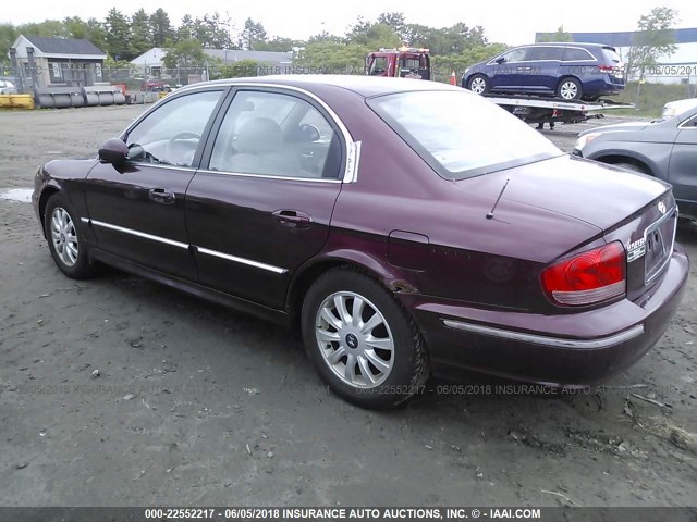 KMHWF35H45A095667 - 2005 HYUNDAI SONATA GLS/LX MAROON photo 3