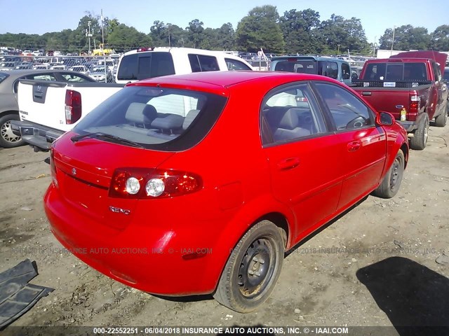 KL5JD66Z68K835673 - 2008 SUZUKI RENO CONVENIENCE RED photo 4