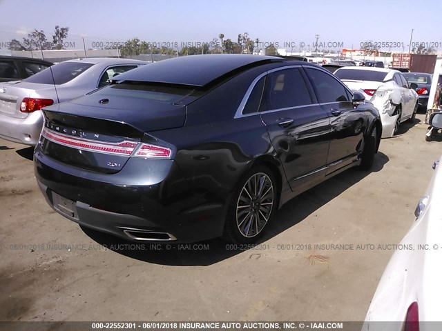 3LN6L2LUXER820438 - 2014 LINCOLN MKZ HYBRID GRAY photo 4