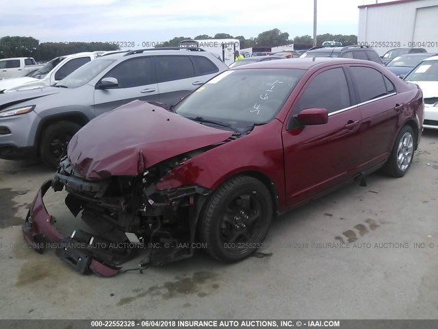 3FAHP0HA3AR248844 - 2010 FORD FUSION SE RED photo 2
