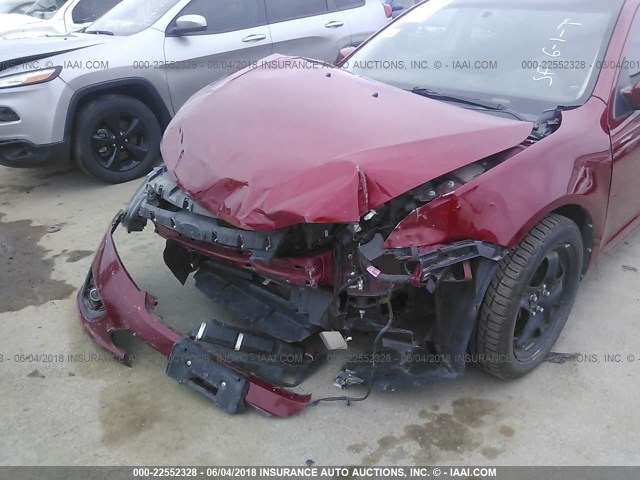 3FAHP0HA3AR248844 - 2010 FORD FUSION SE RED photo 6