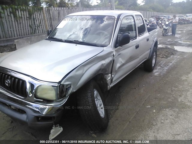 5TEGM92N91Z813189 - 2001 TOYOTA TACOMA DOUBLE CAB PRERUNNER SILVER photo 2