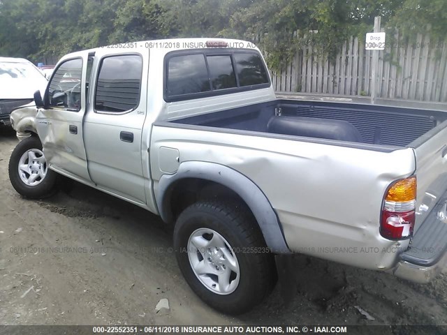 5TEGM92N91Z813189 - 2001 TOYOTA TACOMA DOUBLE CAB PRERUNNER SILVER photo 3