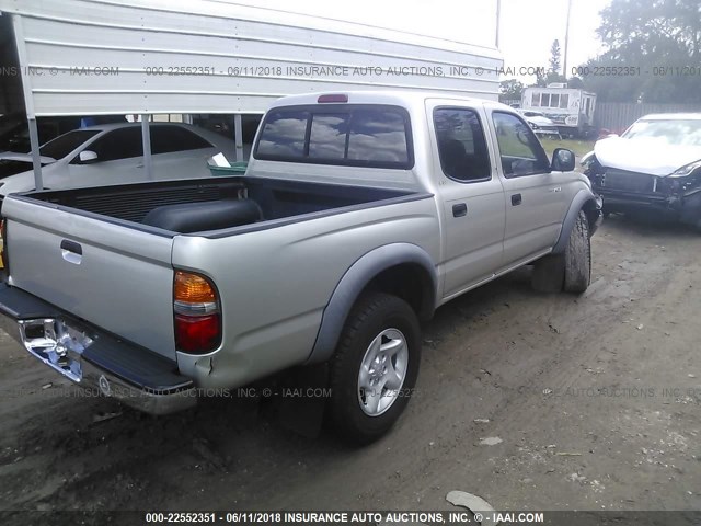 5TEGM92N91Z813189 - 2001 TOYOTA TACOMA DOUBLE CAB PRERUNNER SILVER photo 4